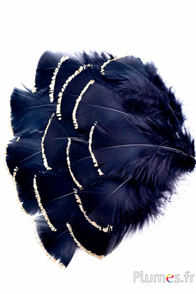 Dinde avec paillettes dorées - 6-8 cm - noir